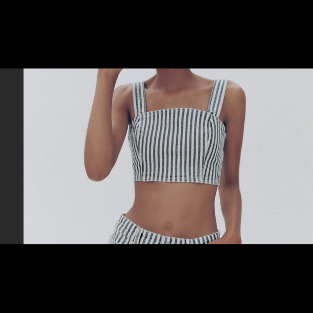 NWT Zara denim crop top